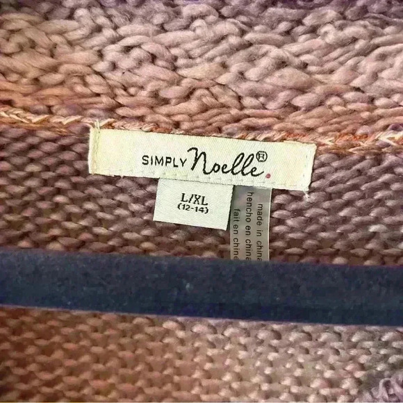 Simply Noelle Women's Open Weave Long Sleeve Crochet Sweater Size L/XL - Picture 2 of 5